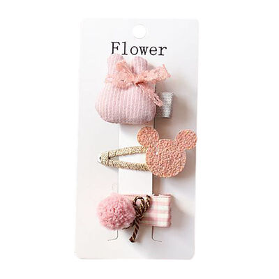 

3 Pieces Set Children Handmade Bow Hair Clip Baby Girls Hair Ring Cloth Fabric Hair Accessories 1-12Y