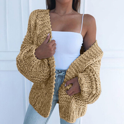 

Toponeto Women Casual Long Sleeve Solid Sweater Cardigan Coat