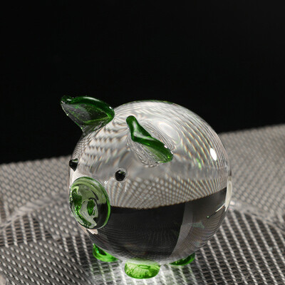 

Gobestart Multi-color Crystal Pig Figurine Mini Animal Collectible Statue Family Decoratio