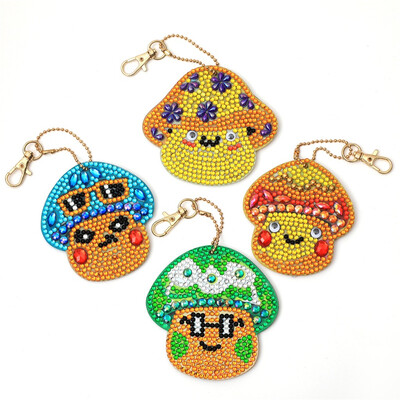 

YIWULA4Pcs DIY Toy 5D Diamond Painting KeyRing Key Chain Pendant Gift