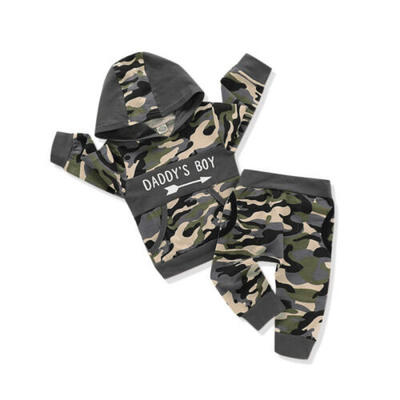 

US Camouflage Kids Baby Boys Autumn Clothes Hooded SweatshirtLong Pants Outfit