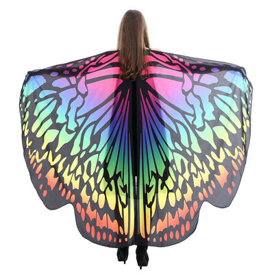 

Rotating Butterfly Shawl Decorated Women Butterfly Print Chiffon Beach Scarvesbelly Dance Butterfly Wings For Dance Adults Kids