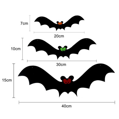 

Realistic Non-Woven Bats Spooky Hanging Sign Decorations For Halloween Haunted House Bar Home Decor
