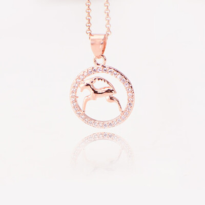 

12 Constellation Round Scorpio design glittering Necklace gold tone Fashion Jewelry Necklace