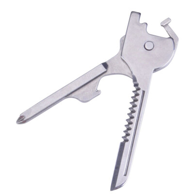 

6 in1 Stainless Steel EDC Multi tool Keychain Utiliity Camping Swiss Pocket Survival Knife Utili-Key Multi Function Keys Knife
