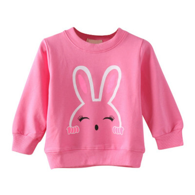 

Girl Tops Spring Autumn Baby Rabbit Cotton Long Sleeve T-shirt Children Clothes Kids Long Sleeve Tops Tees Blouse For Girls