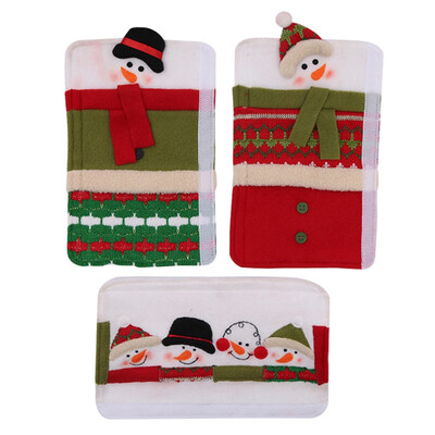 

3Pcs Christmas Decoration Refrigerator Door Handle Covers Cartoon Cute Microwave Door Refrigerator Handle Sets Christmas Gift
