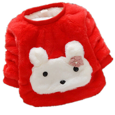 

Russian Plus Velvet Sweater Newborn Baby Girl Clothes Cartoon Cute High Quality Baby Girl Plus Fleece Sweater Warm Winter