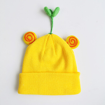 

Infantile Autumn Winter Baby Cute Hats Kids Wool Cartoon Knitted Hemming Caps Headwears 1-5Y