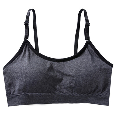 

new ladies breathable seamless fitness solid color bra detachable chest pad Siamese sports color beauty back wrapped bra