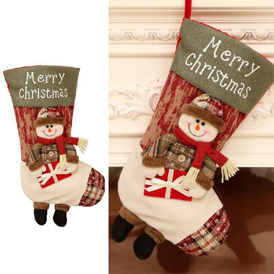 

Christmas Stockings Christmas Socks Gift Bag Christmas Tree Decoration Santa Claus Snowman
