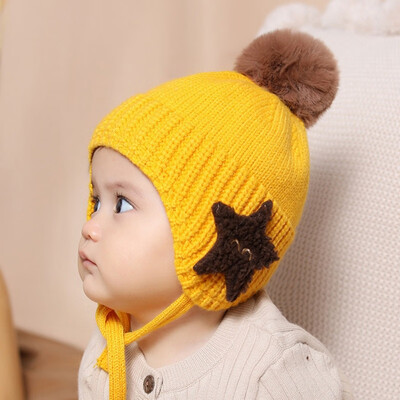 

Unisex Baby Hat Winter New Toddler Baby Girls Boys Star Printed Hat Winter Keep Warm Knitted Beanie Cap Kids Cap