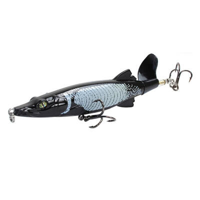 

Minnow Trolling Whopper Popper 13cm 16g Topwater Fishing Lure Artificial Hard Bait 3D Eyes Plopper With Rotating Tail Fishing