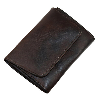 

Retro Men Multipurpose Cowhide Leather Cash Card Coin Holder Short Wallet Purse