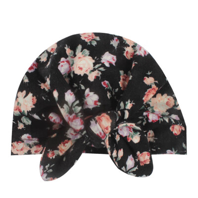 

Sweet Floral Baby Girl Hat Candy Color Baby Turban Cap for Girls Elastic Infant Accessories 1 PC