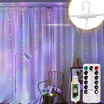 

Gobestart 3 x 3 Metre 300 LED Curtain Lights 8 Modes Plug in Window Curtain String Lights