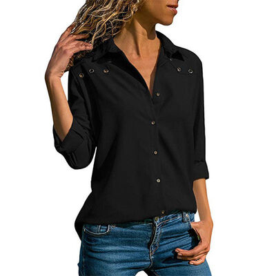 

2019 Autumn Women Blouse Office Lady Shirt Female Blouse Tops Long Sleeve Casual Turn-down Collar Female Loose Blouses