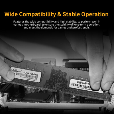 

ASint LO-DDR4-2666-4GB Desktop Memory DDR4 2666MHz PC RAM 288Pin Low Power Consumption 4GB