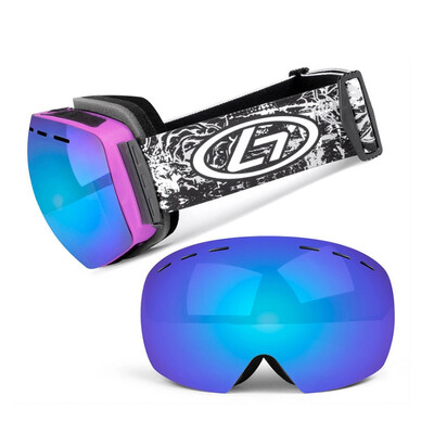 

Magnetic Snowboard Snow Goggles Double-Layer Anti Fog Lens