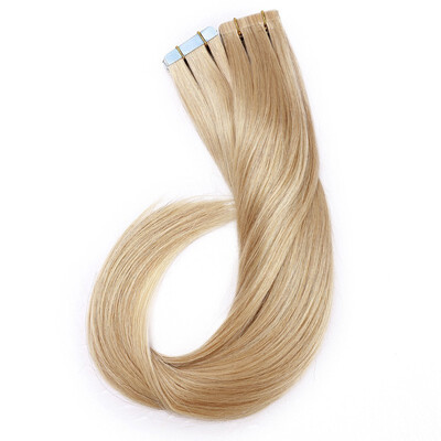 

Tape in Human Hair Extensions Highlight Balayage Long Straight Skin Weft Glue in Hairpieces Invisible Double Sided Tape