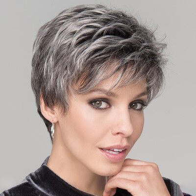 

Tailored Old Women Mix Colors Natural Short Wavy Wig Humen Hair Curly Synthetic Wigs