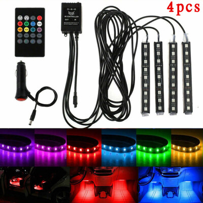

RGB LED Neon Strip Light Music Remote Control For Car Interior Lighting DC 12V