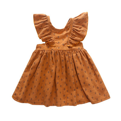 

Summer Baby Girl Flare Sleeve & Sleeveless Sister Family Matching Outfits Casual Strap Dress