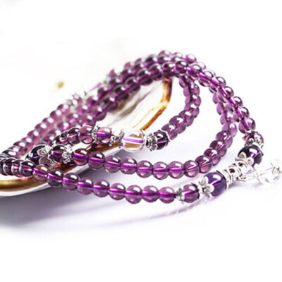 

2019 Popular &Modish Crystal Buddhist Amethyst 108 Prayer Beads Bracelet Necklace