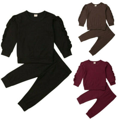 

UK Toddler Kids Baby Girl Infant Clothes T-shirt Top Pants Outfit Sets Tracksuit