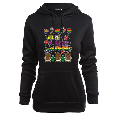 

Christmas Gay Pride Hoodie Have A Merry Queermas Lesbian Hooded Sweatshirt