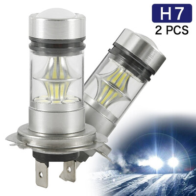

2PCS H7 LED Fog Tail Lamp 100W Car Head Light Bulb Super Bright 6000K White