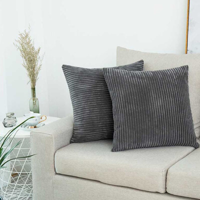 

Soft Corduroy Striped Cushion Cover Pillow Case Sofa Bed Car Cafe Decoration