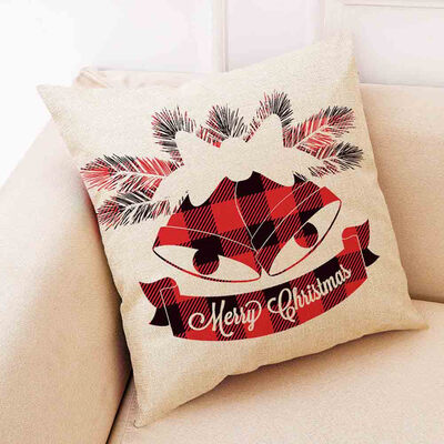 

New Merry Christmas Elk Linen Plaid Pillow Covers Sofa Throw Cushion Case Xmas Decor 2020