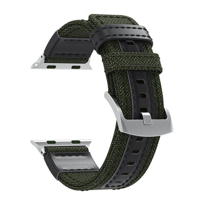 

〖Follure〗Luxury Canvas Leather Watch Band Wrist Strap For Apple Watch Series 4 40MM