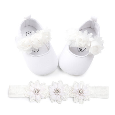 

Baby Girl Shoes Infants Embroidery Floral Pattern Princess Shoes Lace Flower Headband Photography Props