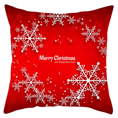 

45x45cm Christmas Red Pillowcase Soft Peach Velvet Decorative Printed Pillowcase With Zipper Poszewki Na Poduszki Kissenbezug