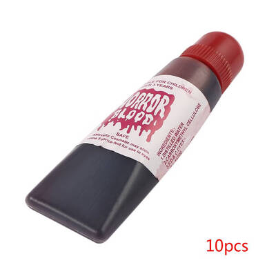 

10pcs Fake Blood Gel Tube Horror Fancy Dress Costume Halloween Party Joke Red Toy