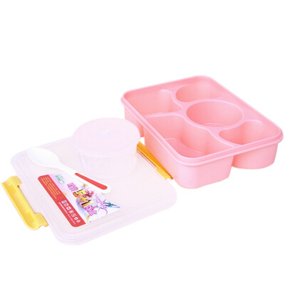 

Portable Divided-grid Lunch Box With Lid Five Grid Lunchbox Student Bento Box Tableware