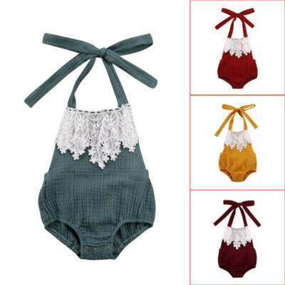 

UK Lace Newborn Baby Girl Infant Romper Bodysuit Jumpsuit Clothes Outfit Sunsuit