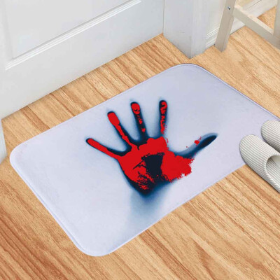 

Toponeto Blood Footprint Bath Mat Door Mat Scary Horror Style Halloween Decoration Hot