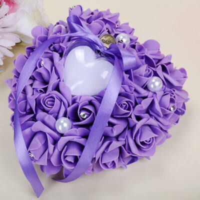 

Wedding Heart-shape Flowers for Wedding Ring Box Pillow Valentines Day Gift Ring Pillow Cushion Bridal Ceremony Wedding Decor