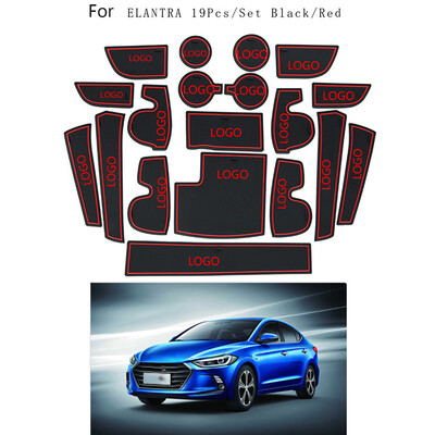 

19pcsset Gate Slots Non-slip Pad Door Cup Holder Grooves Mat Replacement For Hyundai Elantra
