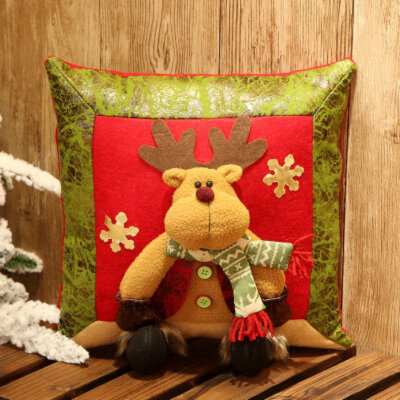 

Household Christmas DecorationPillow Christmas Cartoon Gift Deer Snowman Cushion Christmas Square