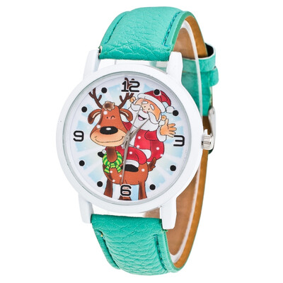 

Fashion Kids Adornment Christmas Ornaments Cartoon Pattern Band Simulate Quartz Watches Xmas Present For Children Decoration