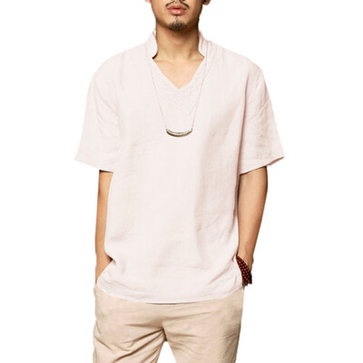 

Tailored Summer Mens Cool And Thin Breathable Collar Hanging Dyed Gradient Cotton Shirt