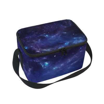 

ALAZA Insulated Lunch Box Stars Night Lunch Bag for Men Women Portable Tote Bag Cooler Bag