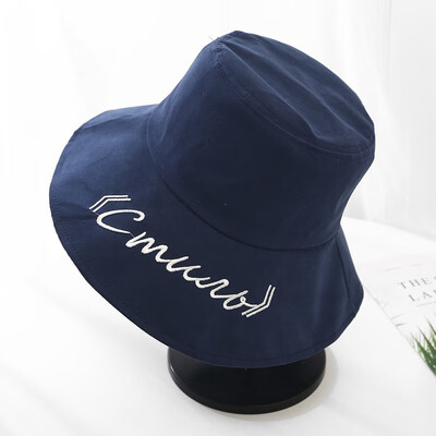 

New Korean Style Letters Peach Velvet Large Brim Sunscreen Outdoor Hat Fisherman Women Hat