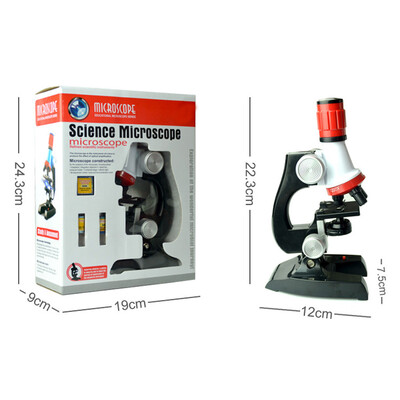 

YIWULAMicroscope Kit Lab LED 100X-1200X Educational Toy Gift Biological Microscope
