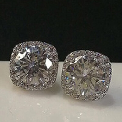 

2019 New AAA Cubic Zirconia Stud Earrings Round Crystal Girl Ear Studs For Women Multicolor Fashion Jewelry Gift