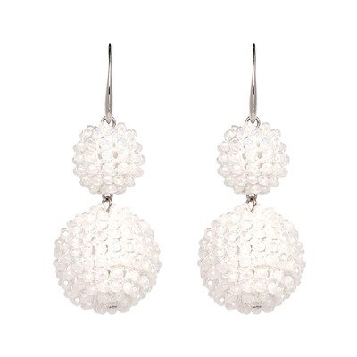 

Braided Thread Bead Ball Dangle Long Earrings for Women Design Gold Color Metal Pendant Drop Statement Earrings